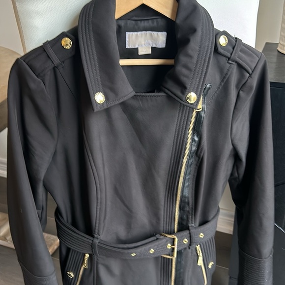 Michael Michael Kors Black 3/4 Trench Coat Jacket Women’s size S - Picture 6 of 15
